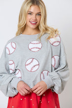 Load image into Gallery viewer, Baseball Towel &amp; Sequins Embroidery Sweatshirt
