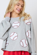 Load image into Gallery viewer, Baseball Towel &amp; Sequins Embroidery Sweatshirt
