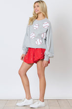 Load image into Gallery viewer, Baseball Towel &amp; Sequins Embroidery Sweatshirt
