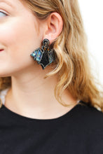Load image into Gallery viewer, Halloween Bat Designed Beaded Earrings
