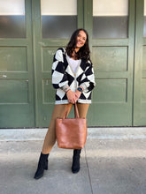 Load image into Gallery viewer, PREORDER: Contrast Trim Cardigan in Black Checkers

