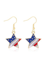 Load image into Gallery viewer, American Star Metal Rhinestone Dangle Earrings
