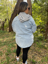 Load image into Gallery viewer, PREORDER: Lightwash Hooded Denim Shacket
