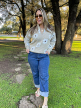 Load image into Gallery viewer, PREORDER: Flower Powered Half Zip Sweater in Four Colors
