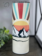 Load image into Gallery viewer, PREORDER: Retro Mountain Sunset Skinny Tumbler
