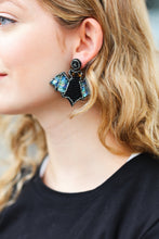 Load image into Gallery viewer, Halloween Bat Designed Beaded Earrings
