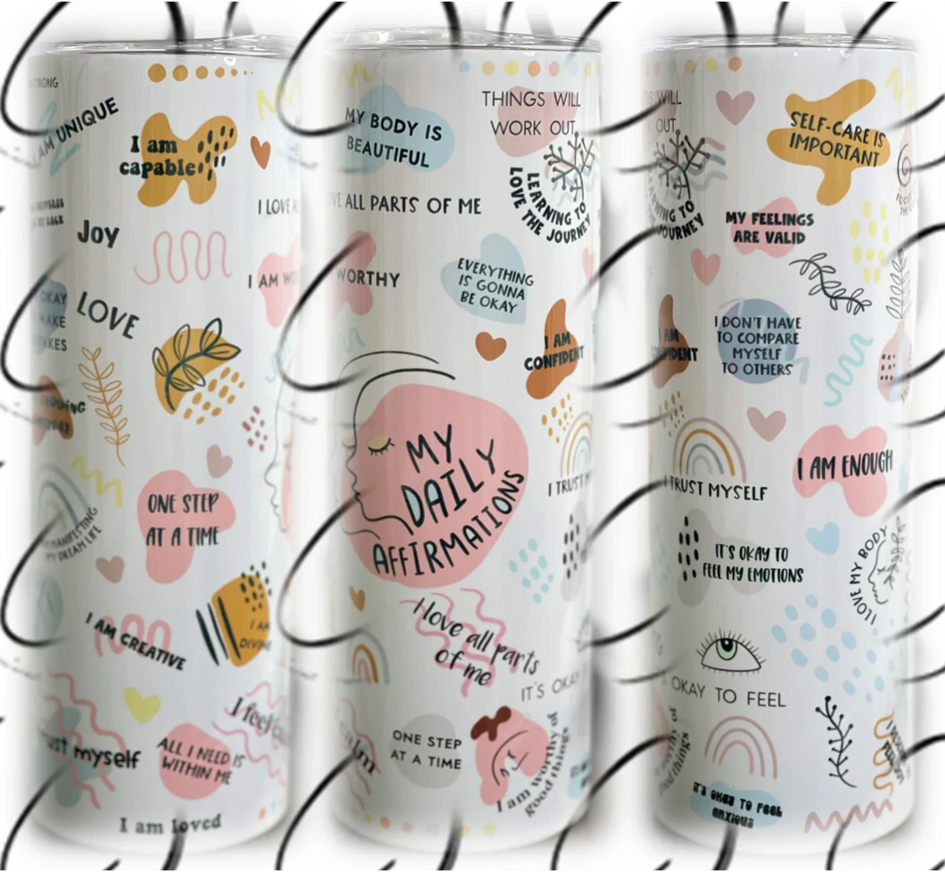 PREORDER: Daily Affirmations Skinny Tumbler