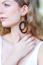 Load image into Gallery viewer, Tortoise Double Hoop Dangle Earrings

