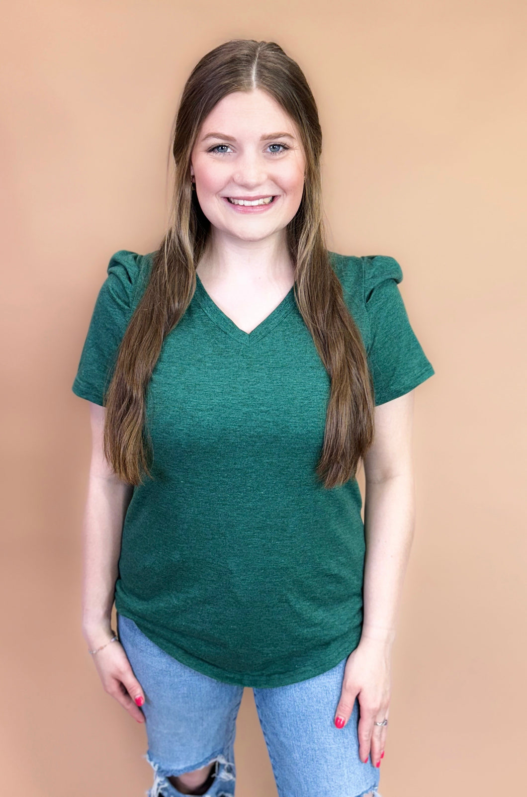 Paisley Puff Tee in Emerald