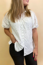 Load image into Gallery viewer, Beth Ann Eyelet Top in White
