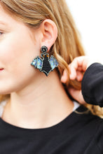 Load image into Gallery viewer, Halloween Bat Designed Beaded Earrings
