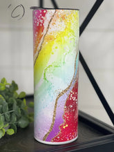 Load image into Gallery viewer, PREORDER: Red Rainbow Geode Skinny Tumbler
