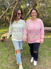 Load image into Gallery viewer, PREORDER: Just Too Good Rainbow Striped Sweater in Two Colors
