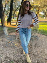 Load image into Gallery viewer, PREORDER: Aspen Striped Sleeve Sweater in Four Colors
