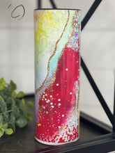 Load image into Gallery viewer, PREORDER: Red Rainbow Geode Skinny Tumbler
