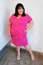 Load image into Gallery viewer, Fuchsia Leopard Surplice V Neck Pocketed Dress
