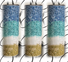 Load image into Gallery viewer, PREORDER: Glitter Ocean Skinny Tumbler
