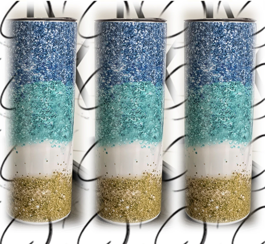 PREORDER: Glitter Ocean Skinny Tumbler