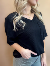 Load image into Gallery viewer, Rowan Ribbed Top in Black
