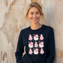 Load image into Gallery viewer, Christmas Cake Santa Graphic Long Sleeve Tee
