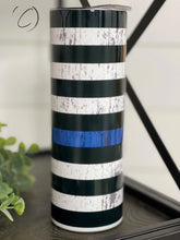 Load image into Gallery viewer, PREORDER: Thin Blue Line Skinny Tumbler
