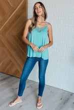 Load image into Gallery viewer, A Gleam in Her Eyes Lace Detail Cami in Aqua
