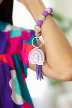 Load image into Gallery viewer, Lavender &quot;Mama&quot; Bauble Wristlet Tassel Keychain
