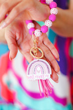 Load image into Gallery viewer, Hot Pink &quot;Mama&quot; Bauble Wristlet Tassel Keychain
