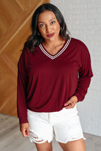 Load image into Gallery viewer, All Out Comfort V-Neck Pullover in Red Merlot
