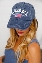 Load image into Gallery viewer, Blue Cotton "USA" Adjustable Baseball Cap
