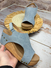 Load image into Gallery viewer, Dessie Denim Wedges
