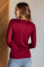 Load image into Gallery viewer, Basically Perfect Brushed Microfiber Tee in Cabernet
