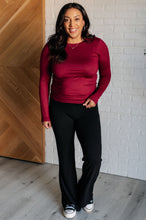 Load image into Gallery viewer, Basically Perfect Brushed Microfiber Tee in Cabernet
