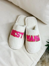 Load image into Gallery viewer, PREORDER: Best Mama Embroidered Fuzzy Slippers
