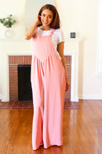 Load image into Gallery viewer, Move On Over Coral Wide Leg Suspender Overall Jumpsuit
