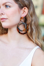 Load image into Gallery viewer, Tortoise Double Hoop Dangle Earrings
