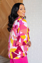 Load image into Gallery viewer, Cali Blouse in Magenta and Mustard Abstract
