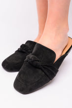 Load image into Gallery viewer, Clingy Mules in Black Faux Suede
