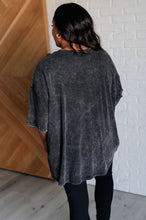 Load image into Gallery viewer, Don&#39;t Mind Me Mineral Wash Drop Shoulder Tee in Ash Black
