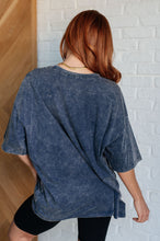 Load image into Gallery viewer, Don&#39;t Mind Me Mineral Wash Drop Shoulder Tee in Blackberry
