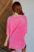 Load image into Gallery viewer, Don&#39;t Mind Me Mineral Wash Drop Shoulder Tee in Fuchsia
