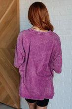 Load image into Gallery viewer, Don&#39;t Mind Me Mineral Wash Drop Shoulder Tee in Light Plum
