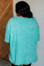 Load image into Gallery viewer, Don&#39;t Mind Me Mineral Wash Drop Shoulder Tee in Turquoise
