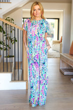 Load image into Gallery viewer, Diva Dreams Green &amp; Orchid Floral Print Maxi Dress
