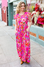 Load image into Gallery viewer, In Your Dreams Fuchsia Floral Fit &amp; Flare Maxi Dress
