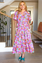 Load image into Gallery viewer, Always A Fan Pink &amp; Orange Floral Smocked Waist Maxi Dress
