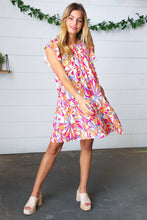 Load image into Gallery viewer, Multicolor Geometric Midi Flutter Sleeve Dress
