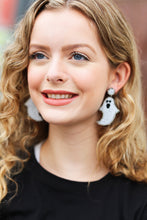 Load image into Gallery viewer, Halloween Spooky Ghost Designed Beaded Earrings
