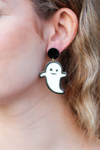 Load image into Gallery viewer, Halloween Casper Ghost Acrylic Dangle Earrings
