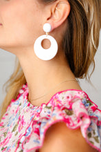 Load image into Gallery viewer, Dove Retro Open Circle Resin Dangle Earrings
